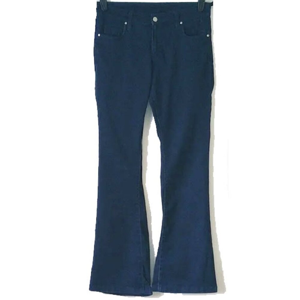 L.O.V. Mid Rise Lightweight Flare Jeans 28 Dark Blue Overdyed 29x32  50off3